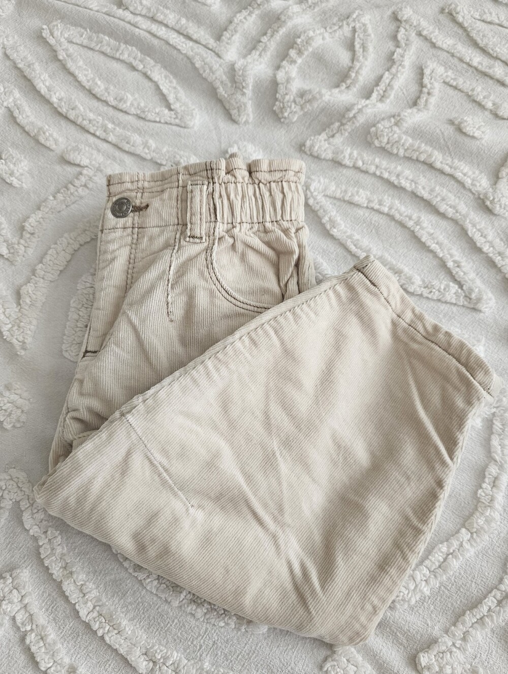 Zara Light Beige Corduroy Kids Pants - Picture 5 of 5